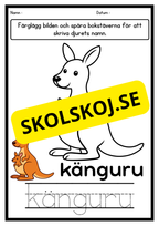 Färglägg och skriv – Djur