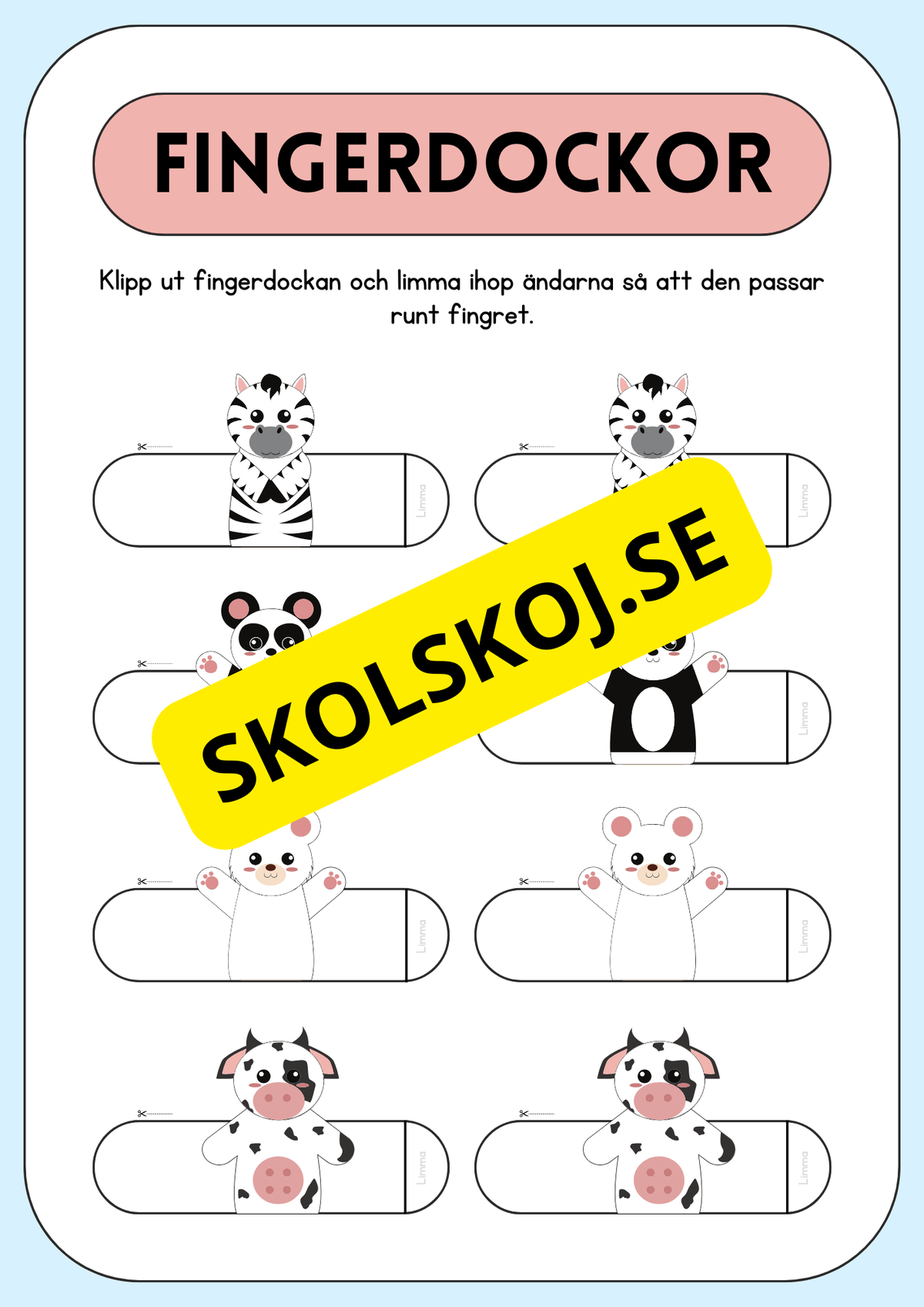 Fingerdockor - Djur