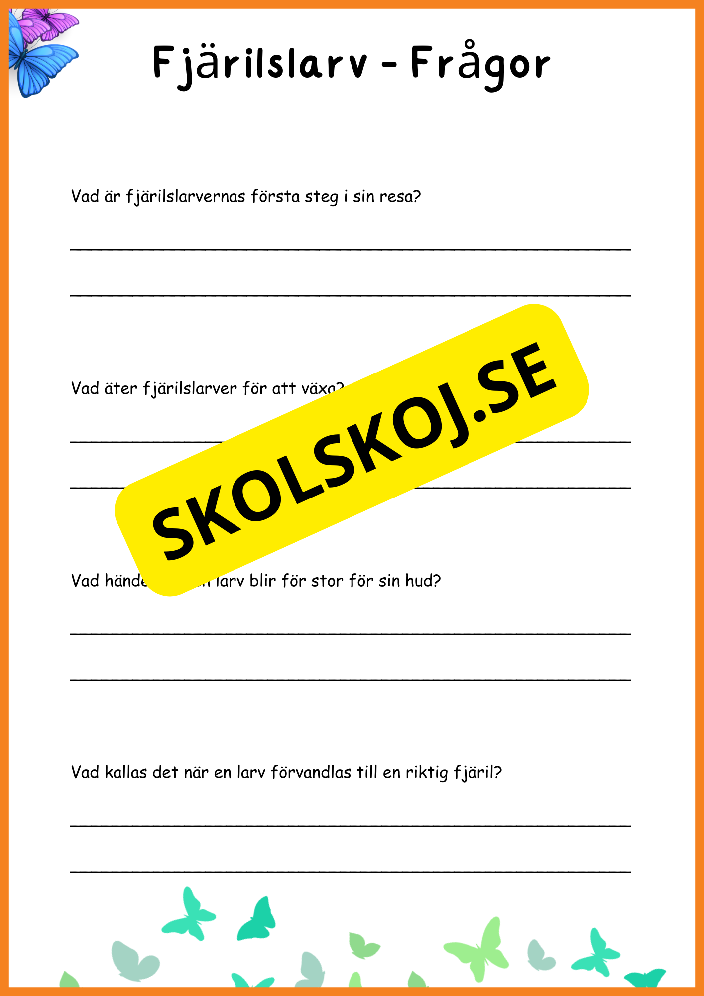 Fjärilens liv - Häfte 20 sidor