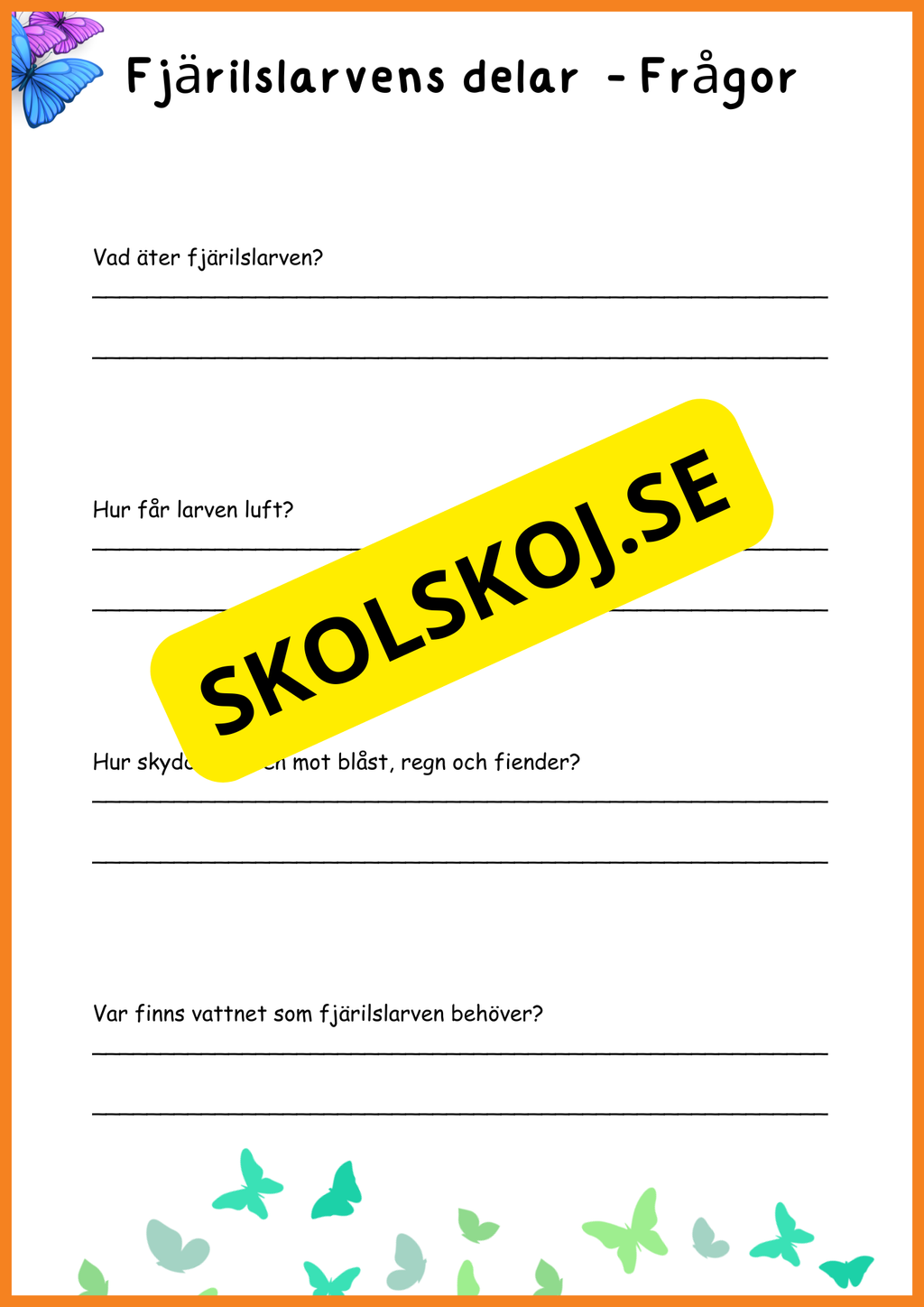 Fjärilens liv - Häfte 20 sidor