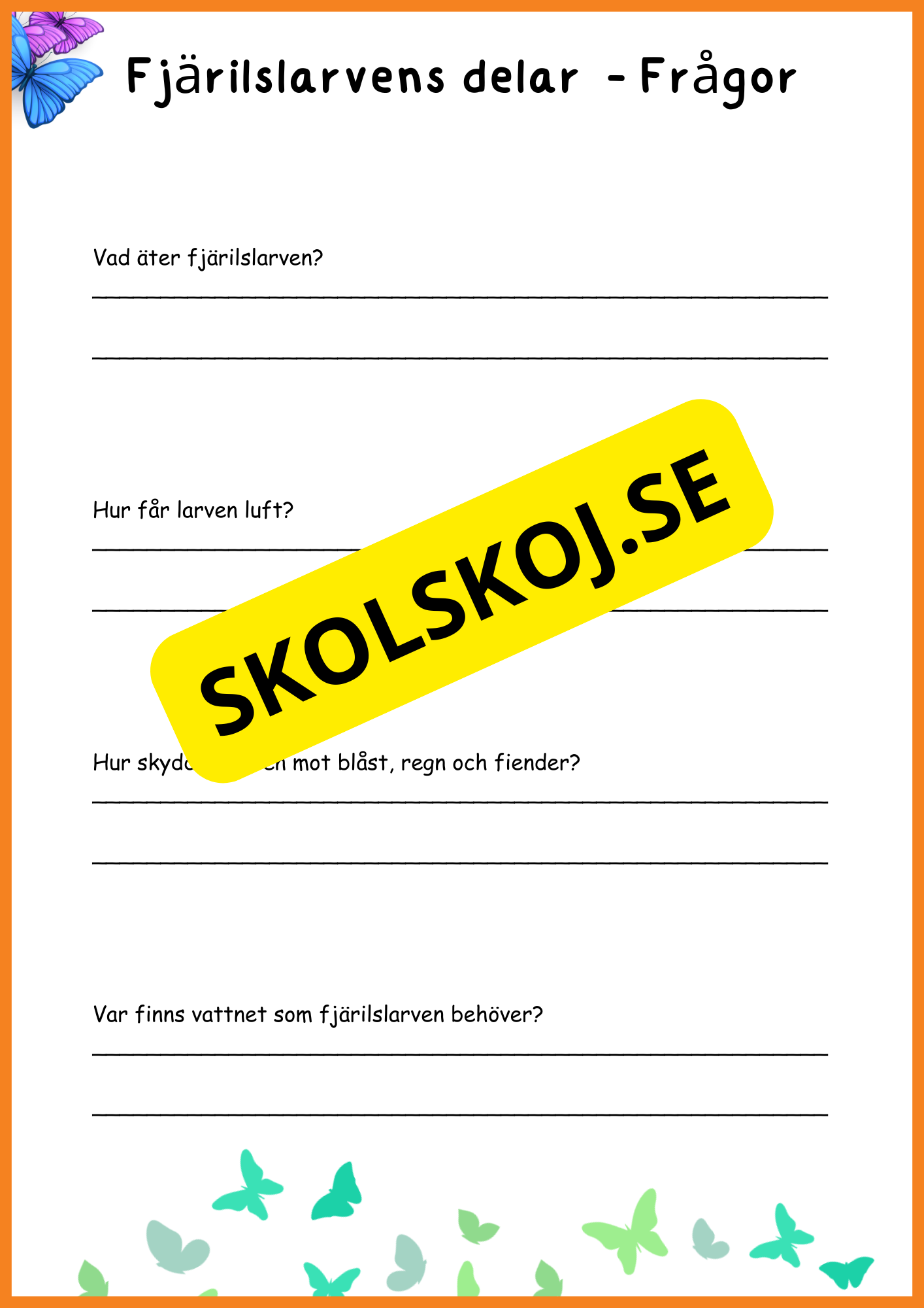 Fjärilens liv - Häfte 20 sidor
