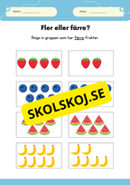 Fler färre och lika många