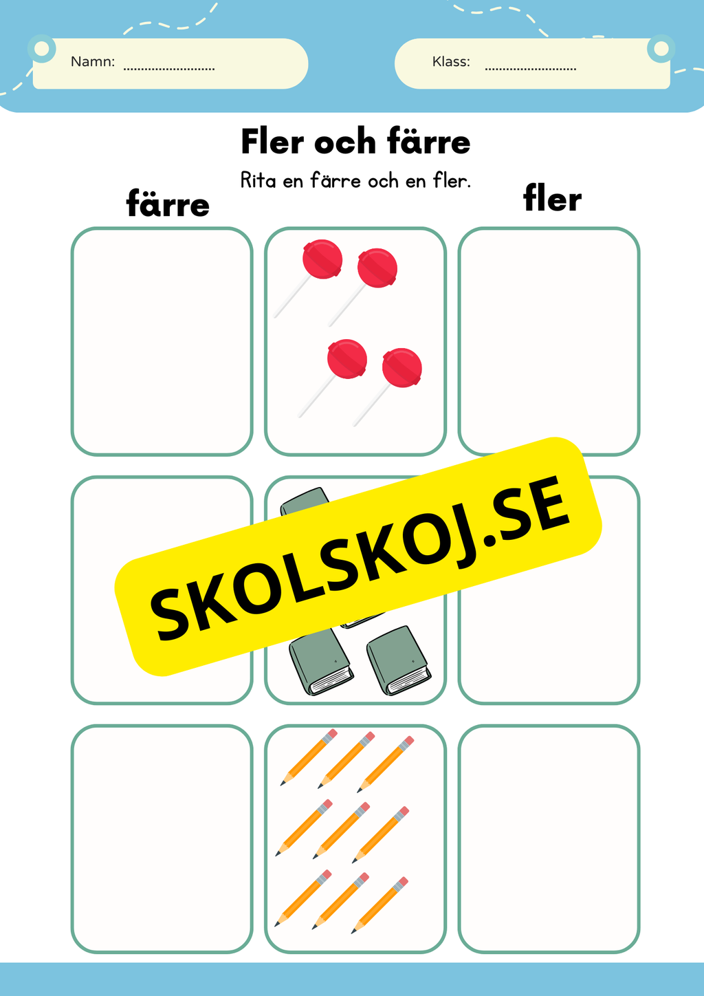 Fler färre och lika många