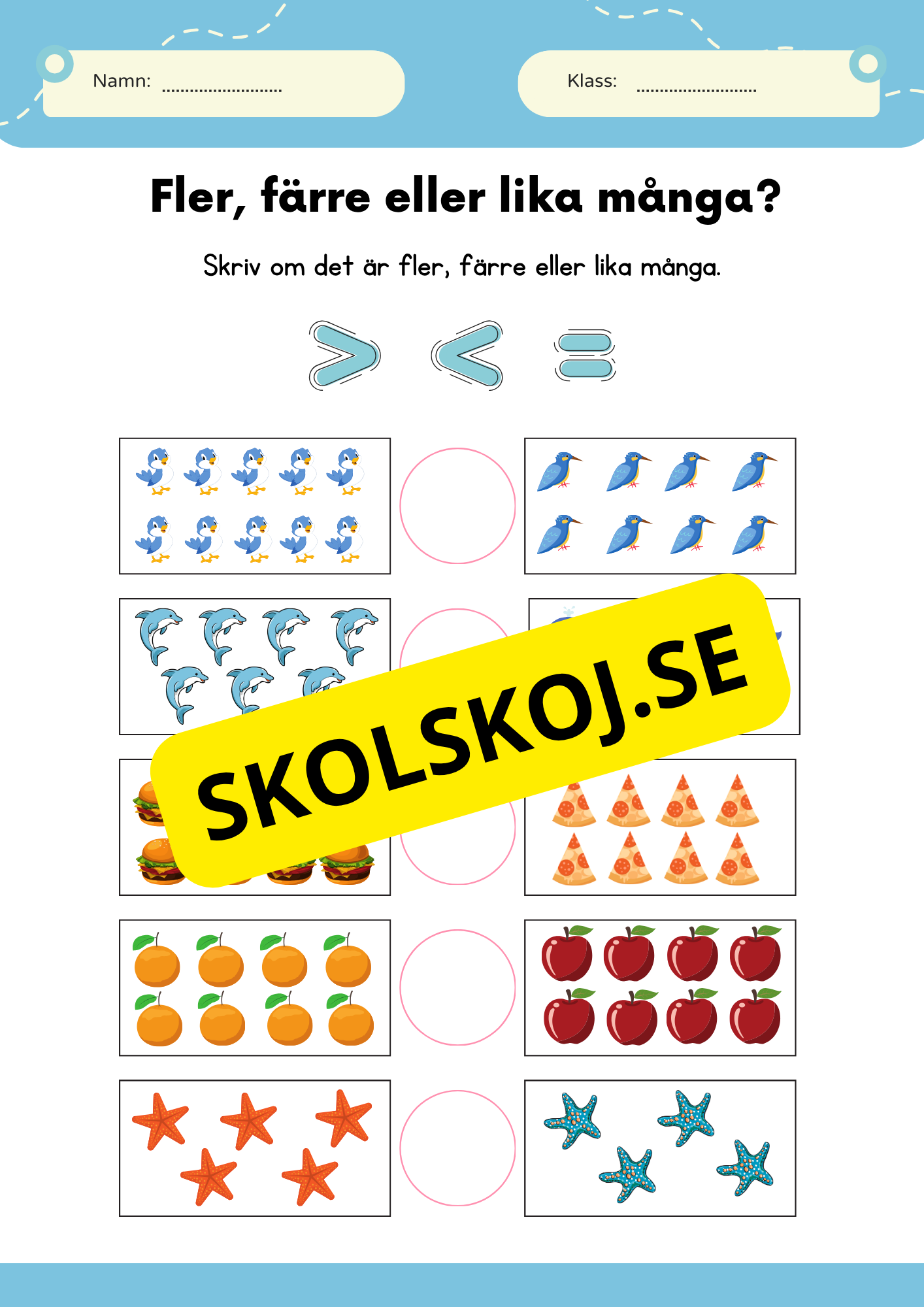 Fler färre och lika många