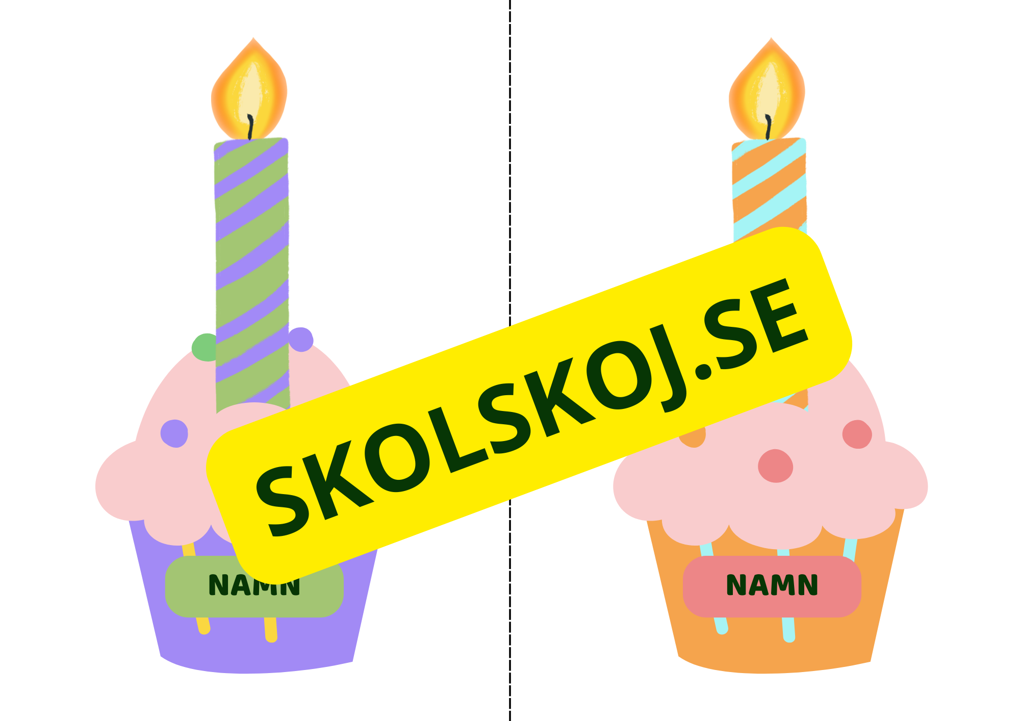 Födelsedagsmuffinsar - Redigerbara i Powerpoint