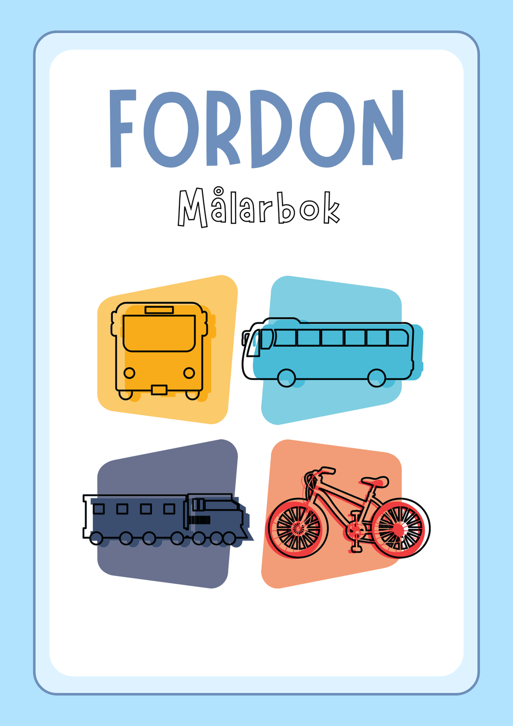 Fordon - Målarbok