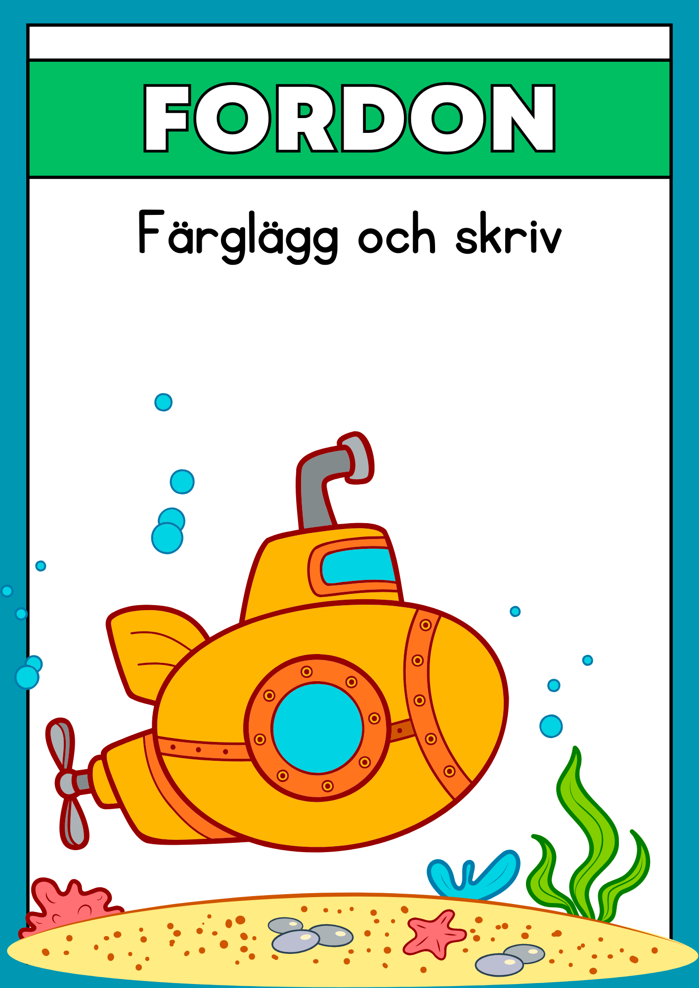 Fordon - Målarbok