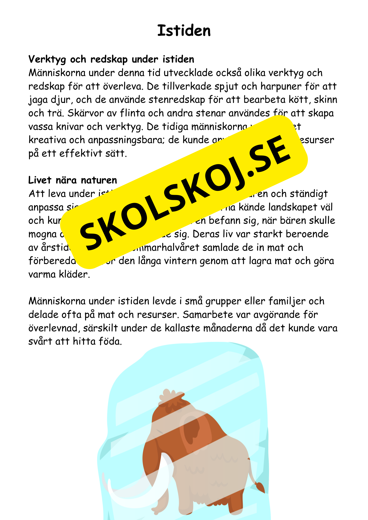 Forntiden:  En spännande resa (27 sidor)
