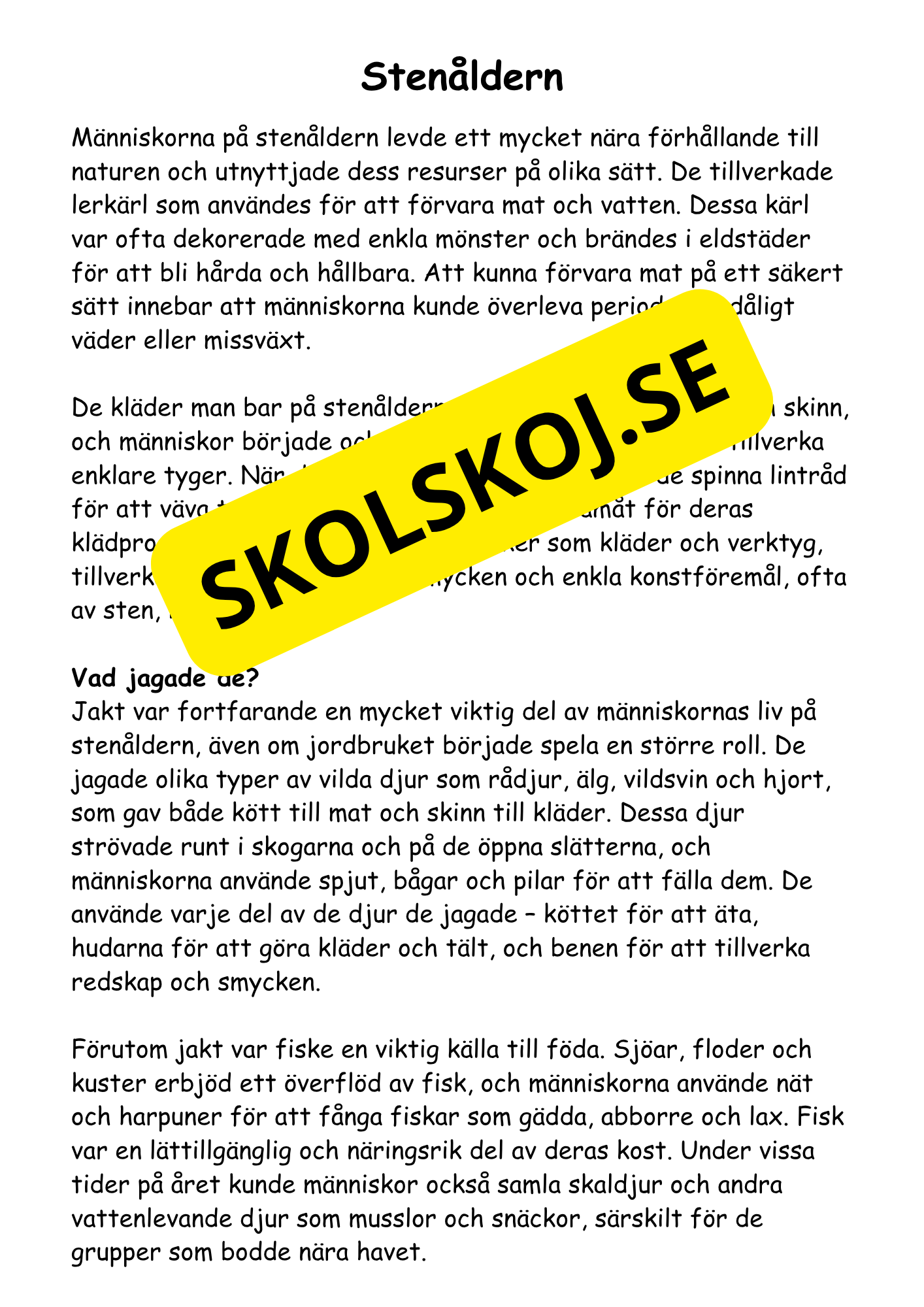 Forntiden:  En spännande resa (27 sidor)