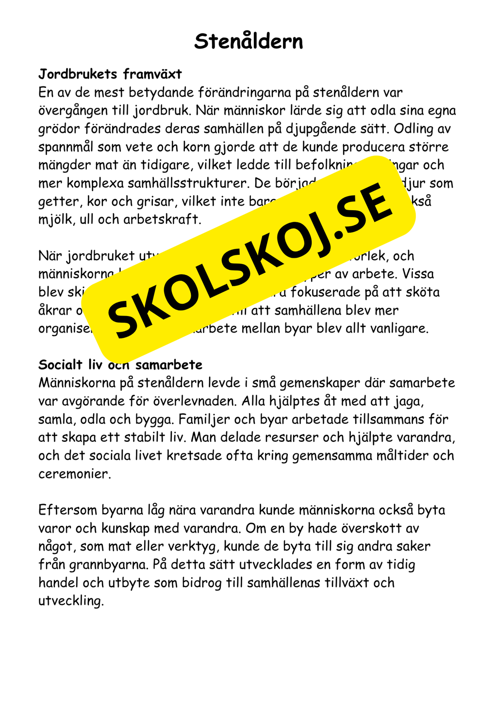 Forntiden:  En spännande resa (27 sidor)