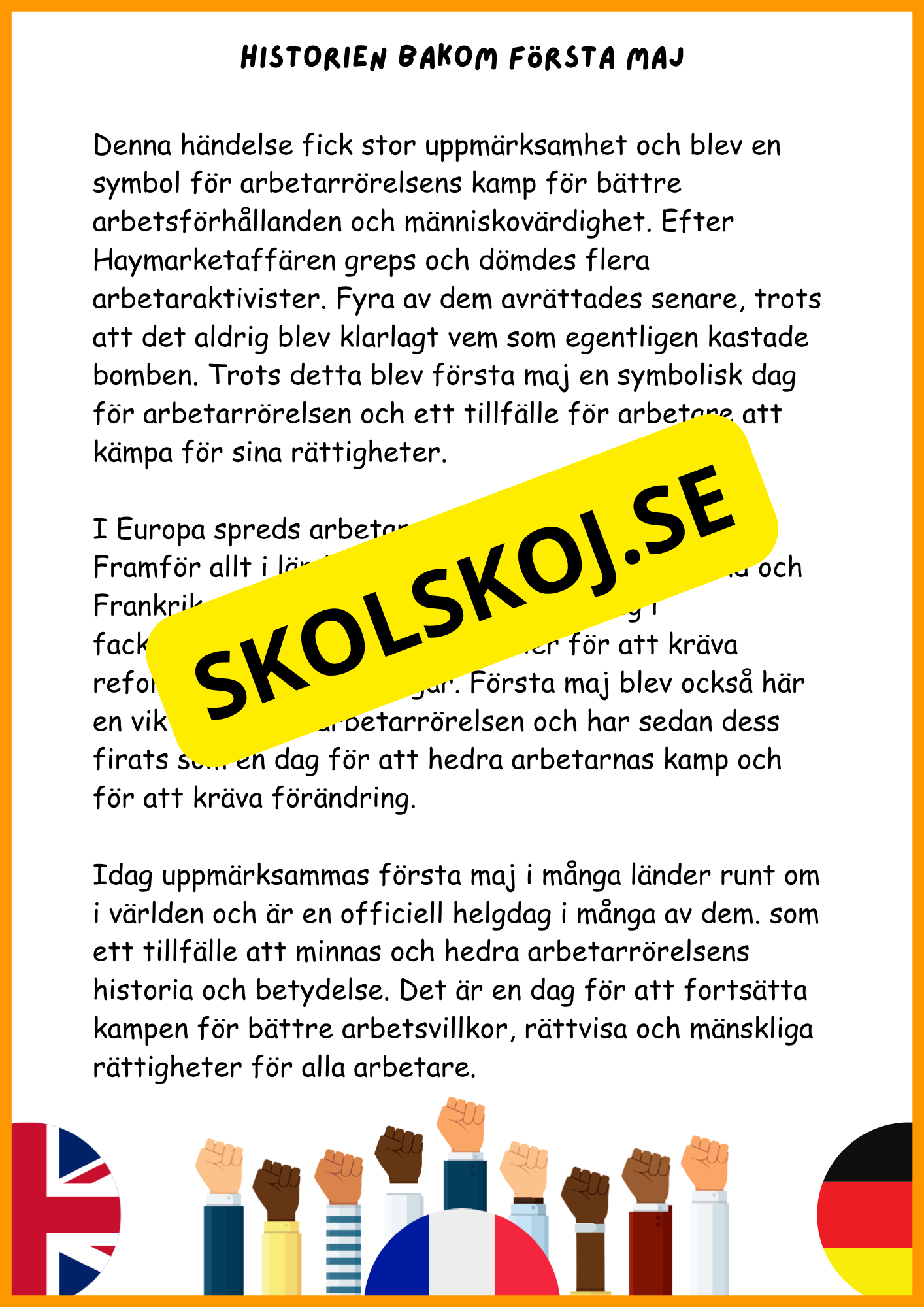Första maj - Häfte (15 sidor)