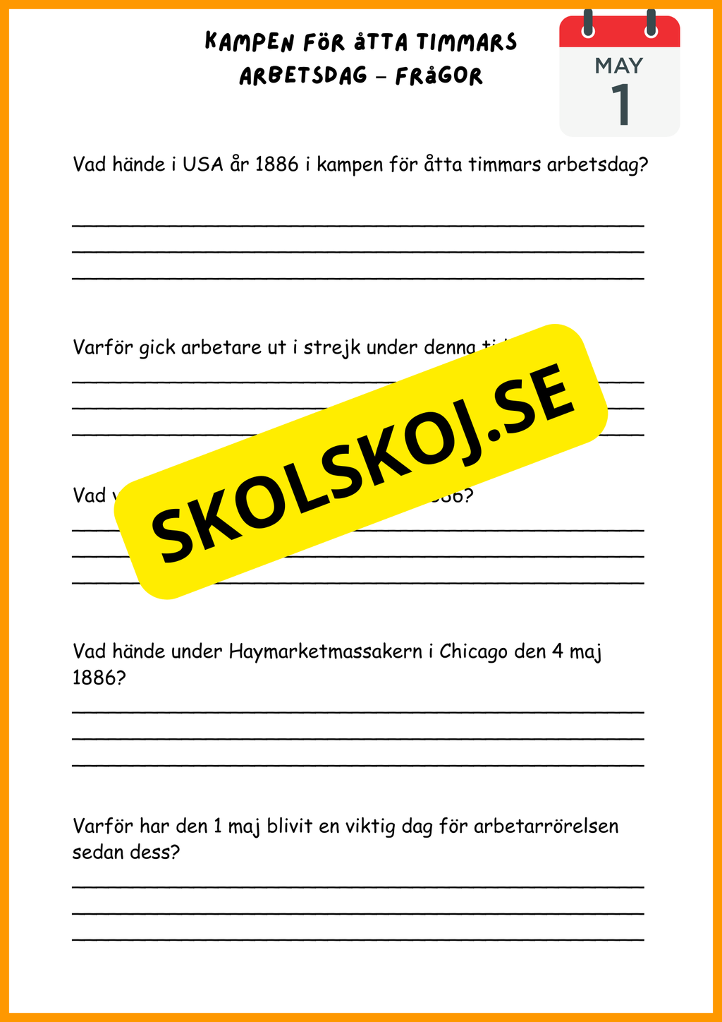 Första maj - Häfte (15 sidor)