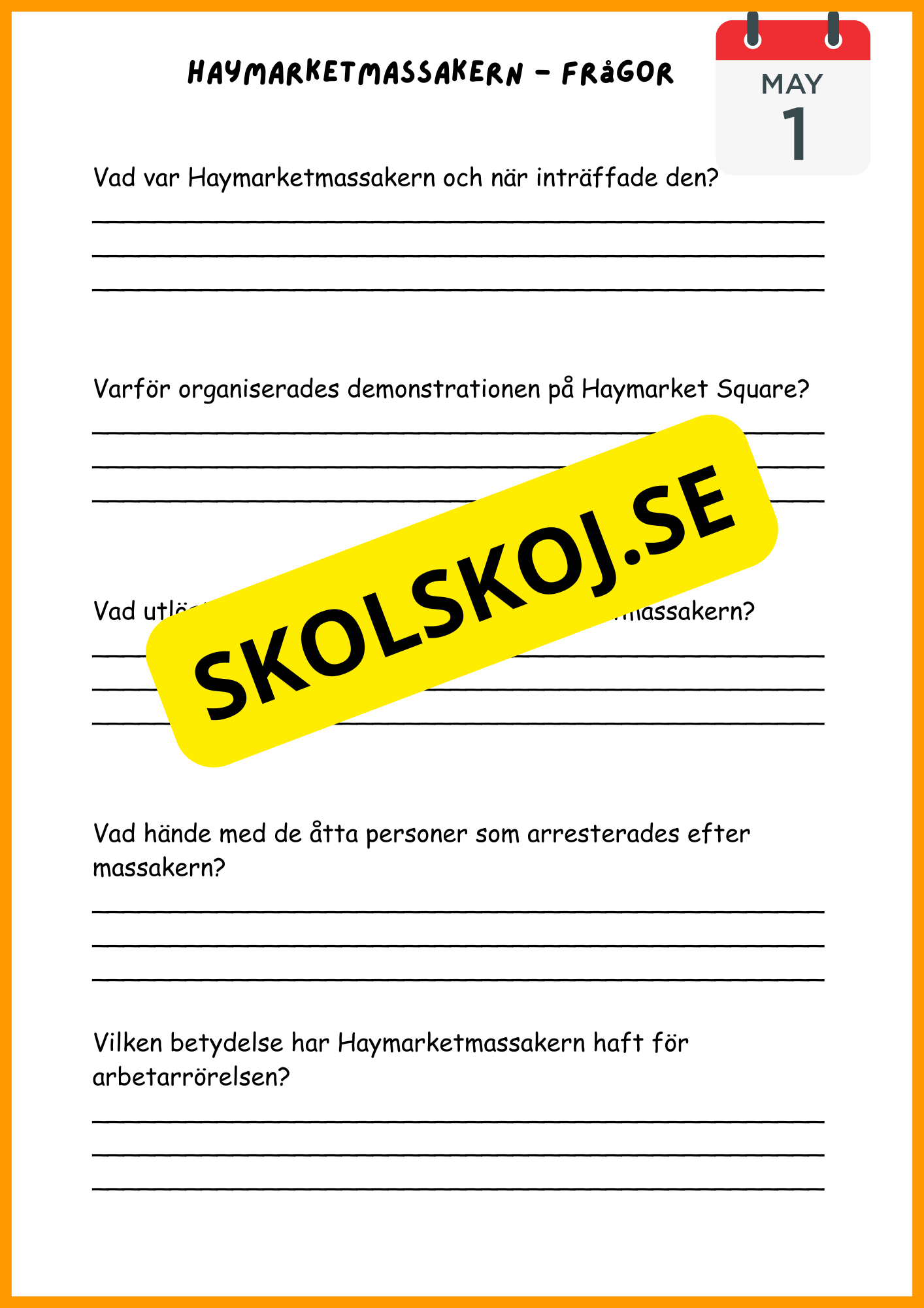 Första maj - Häfte (15 sidor)
