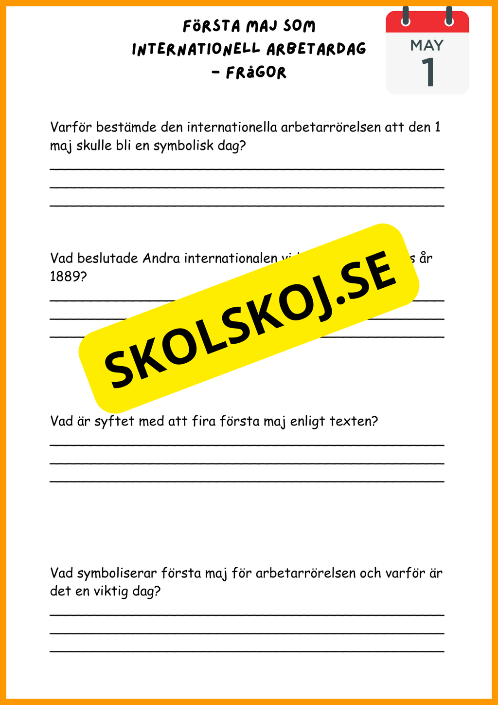 Första maj - Häfte (15 sidor)