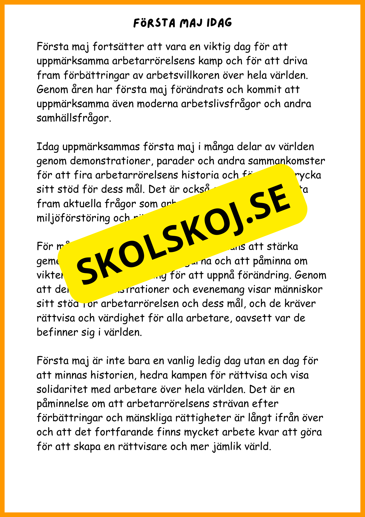 Första maj - Häfte (15 sidor)