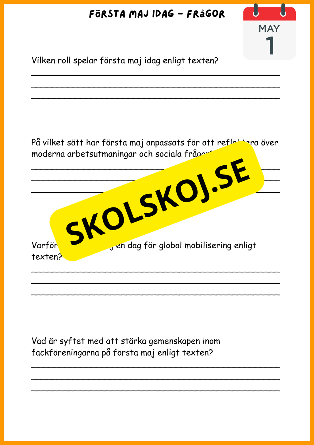 Första maj - Häfte (15 sidor)