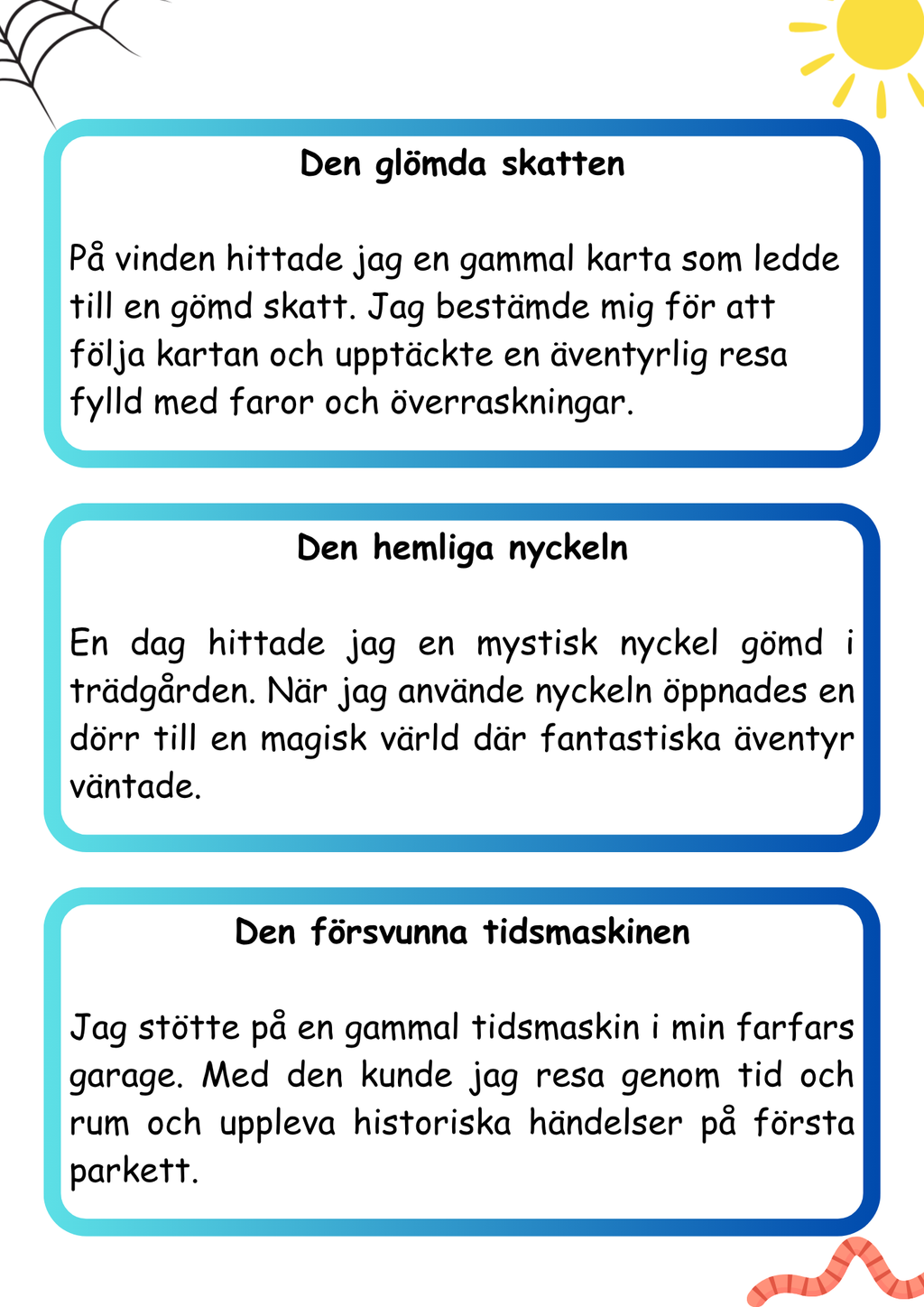 Fortsätt berättelsen