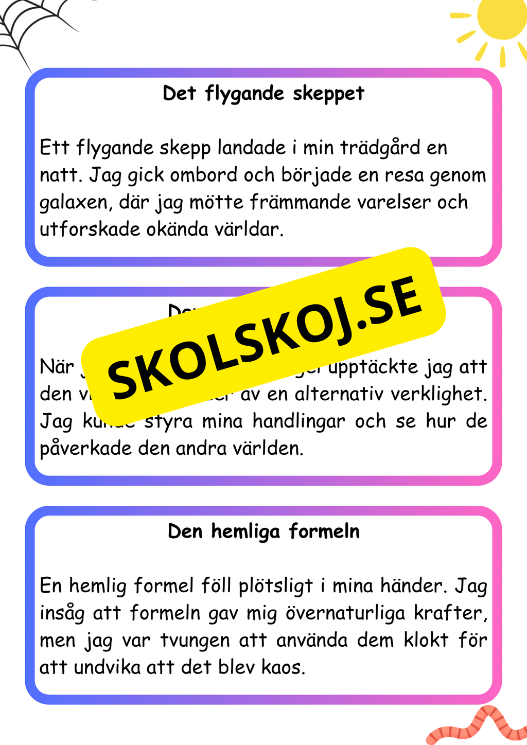 Fortsätt berättelsen