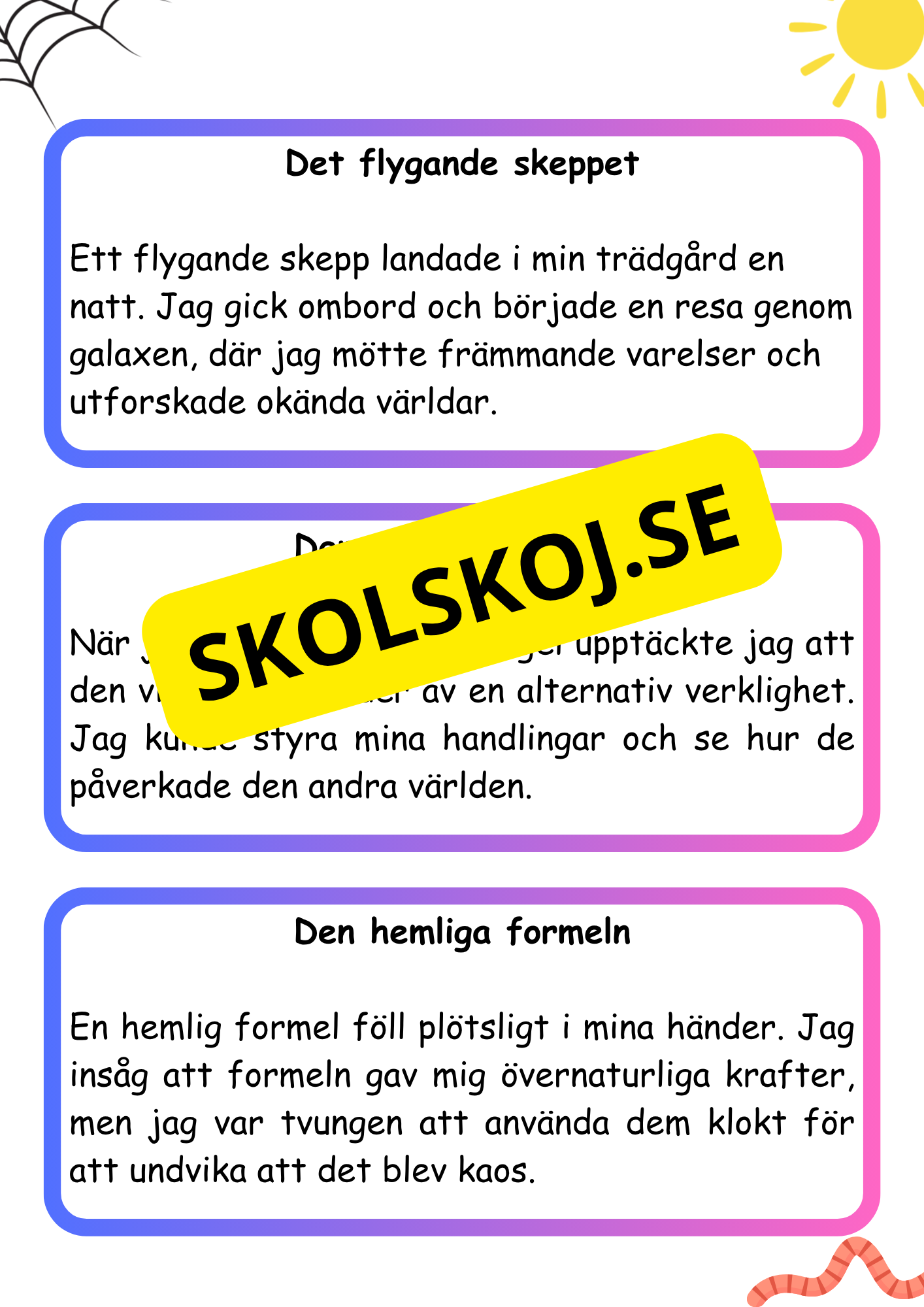 Fortsätt berättelsen