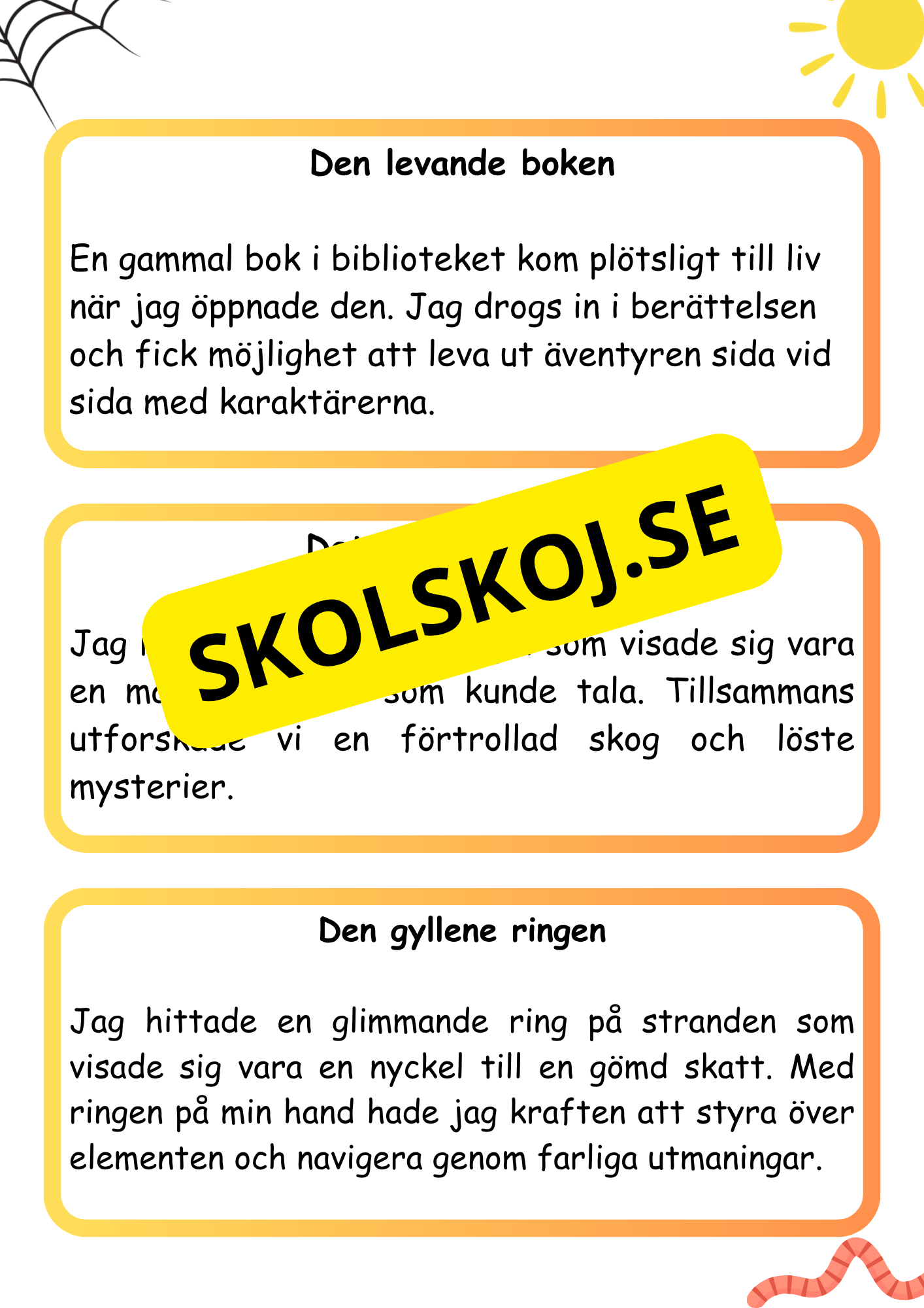Fortsätt berättelsen