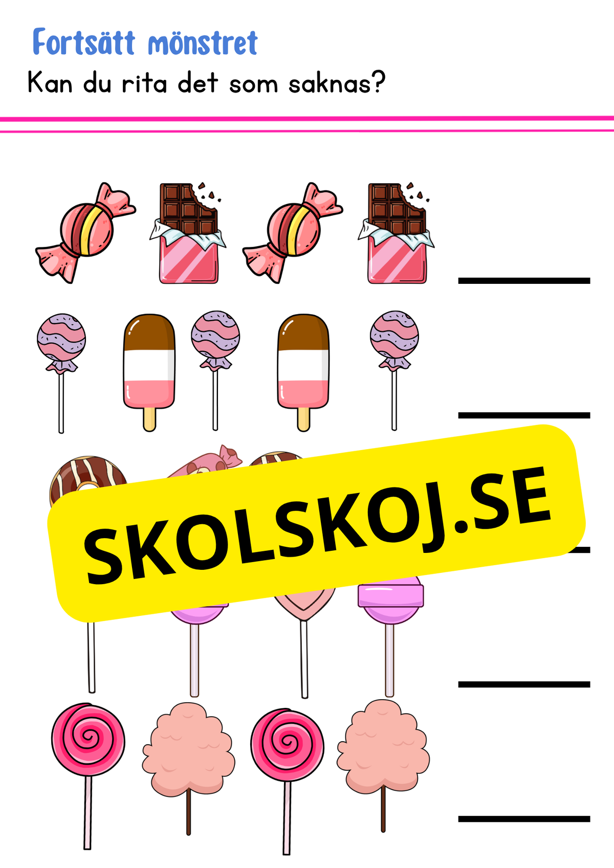 Fortsätt mönstret - Fk - Åk 2