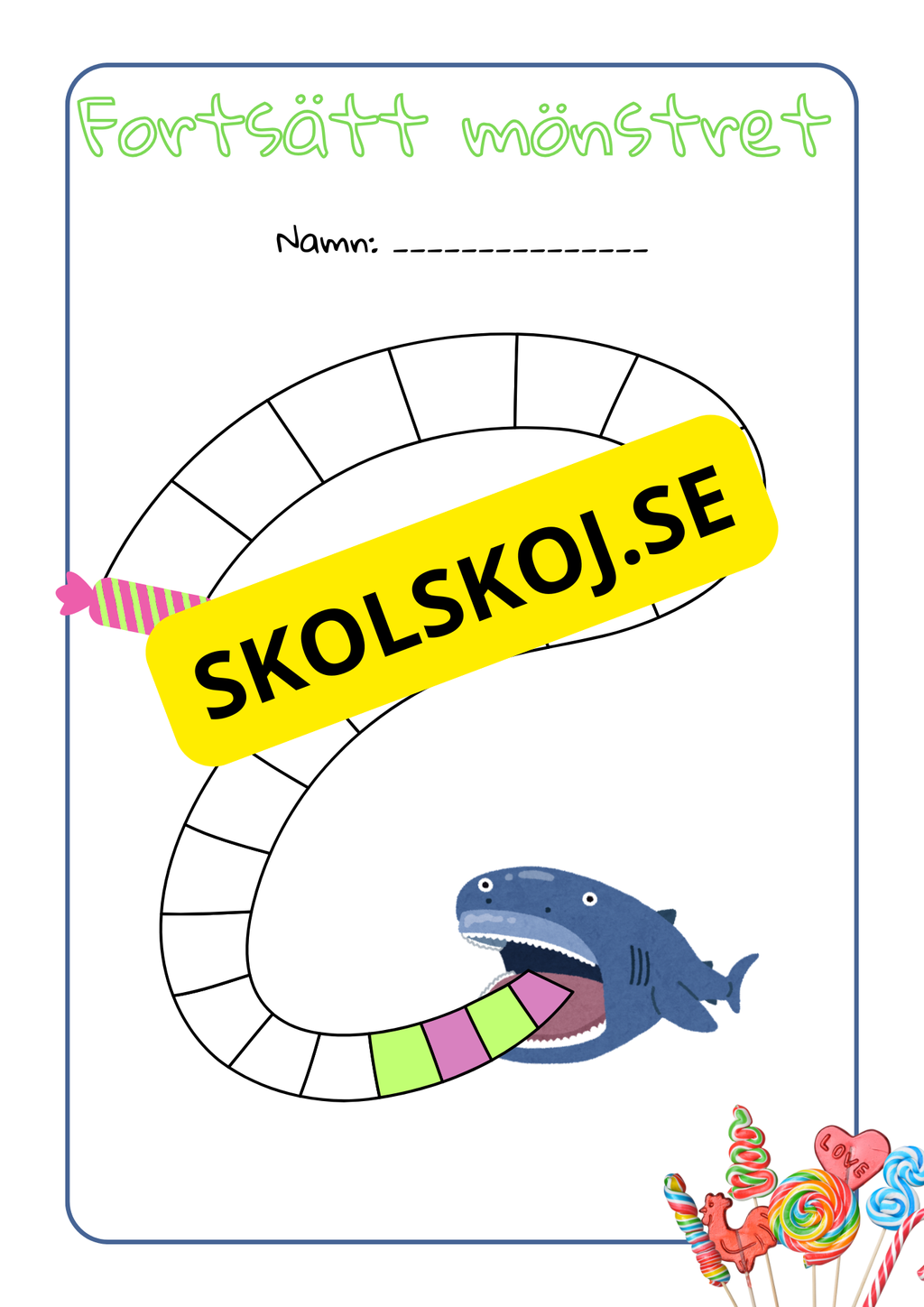 Fortsätt mönstret - Godistema
