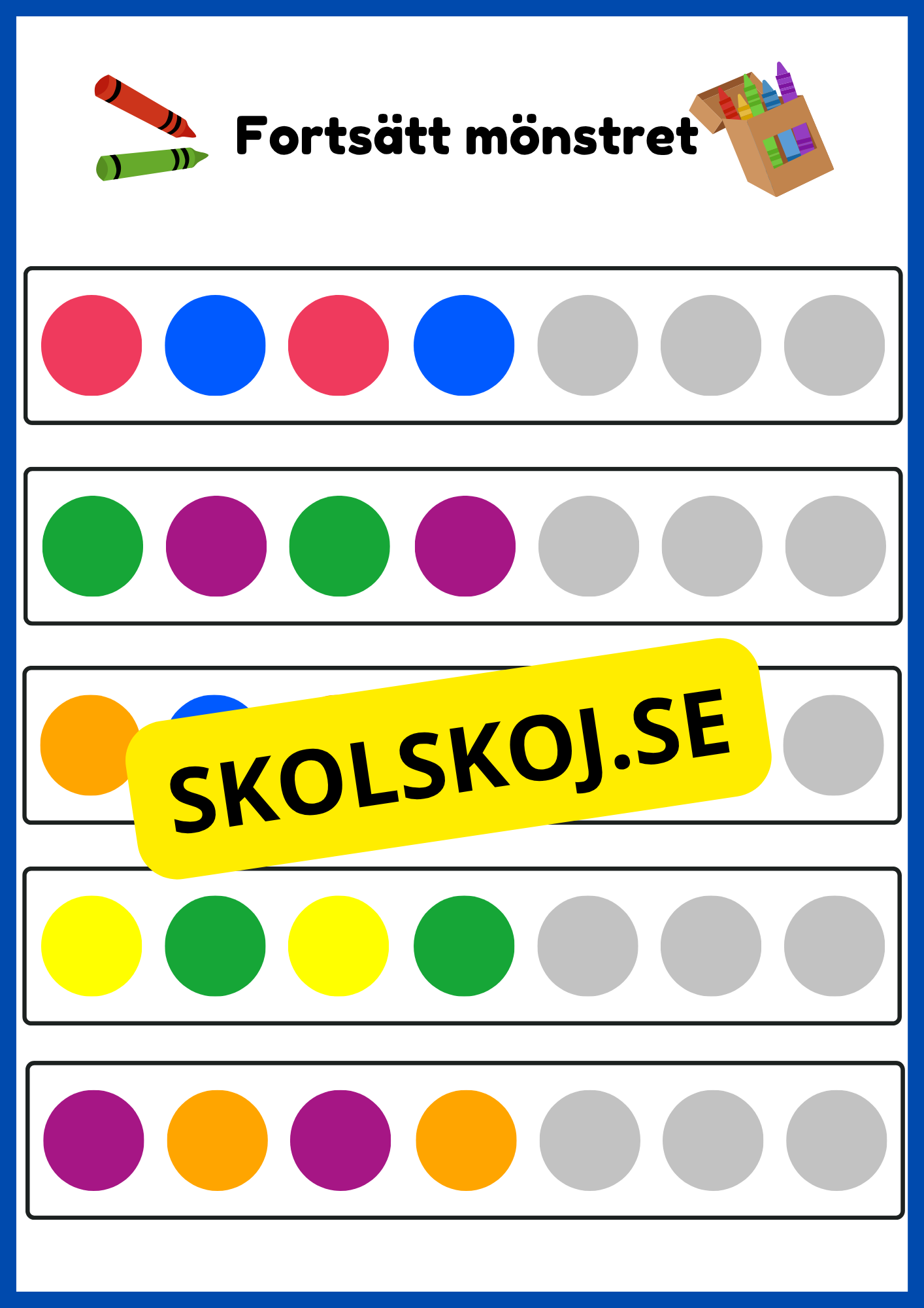 Fortsätt mönstret - Häfte