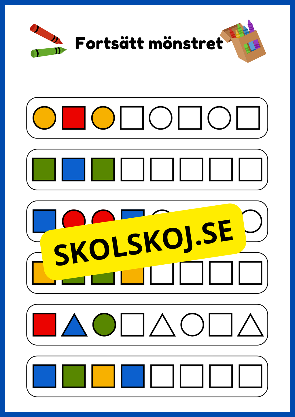 Fortsätt mönstret - Häfte