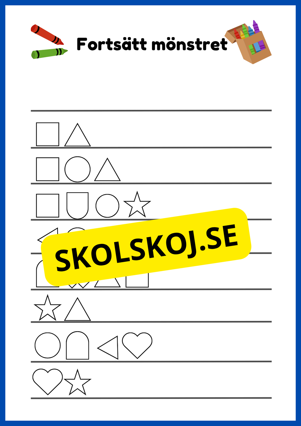 Fortsätt mönstret - Häfte