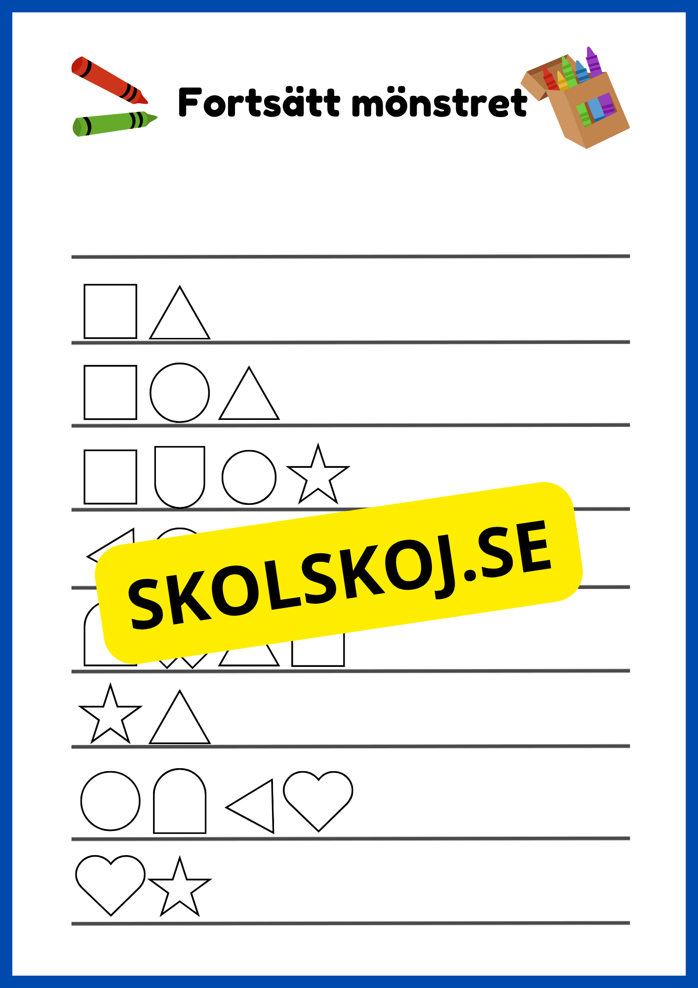 Fortsätt mönstret - Häfte
