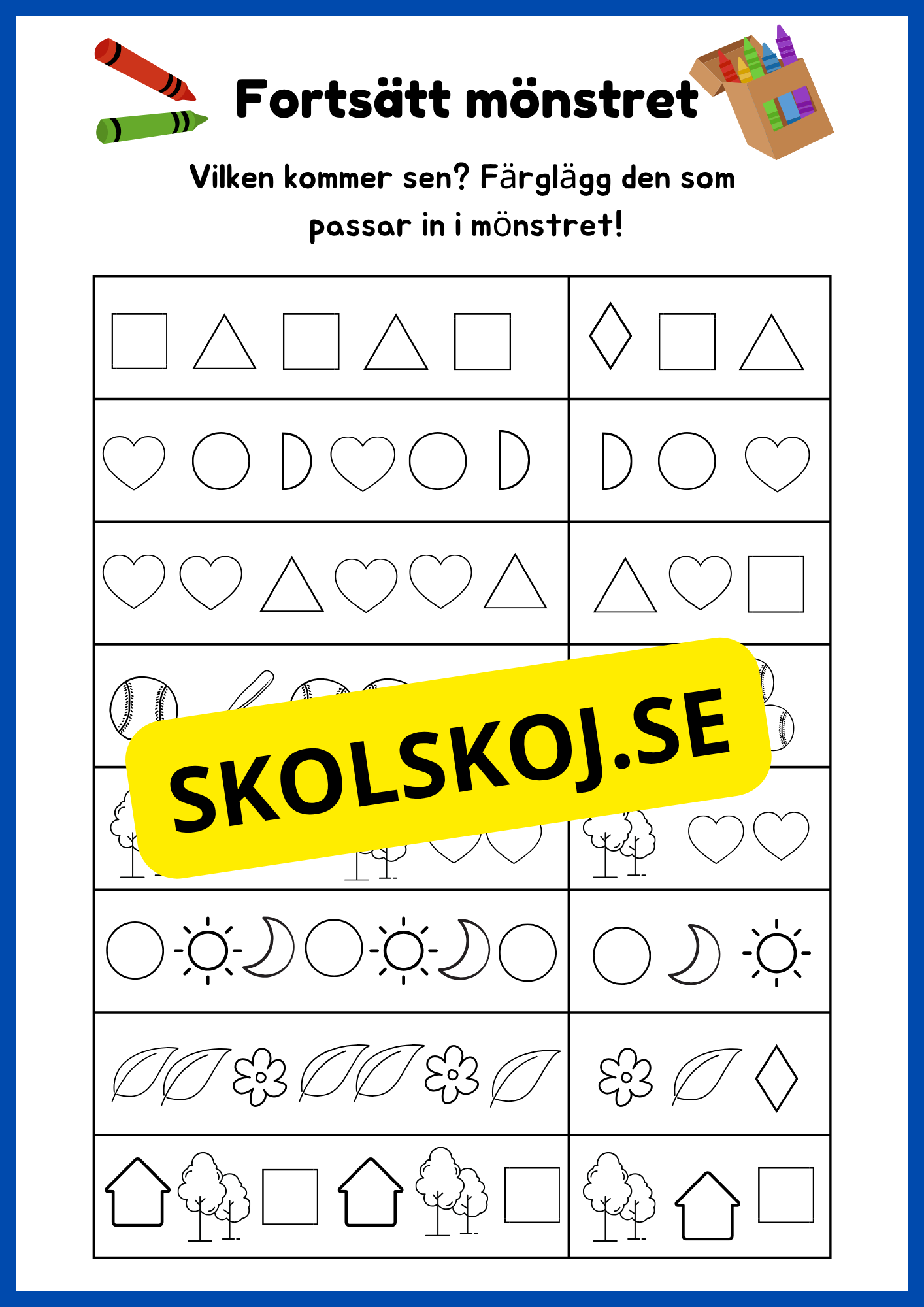 Fortsätt mönstret - Häfte