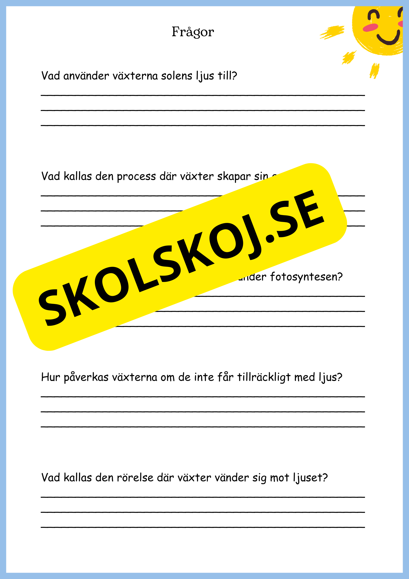 Fotosyntes - Växternas energi - Årskurs 4 - 6