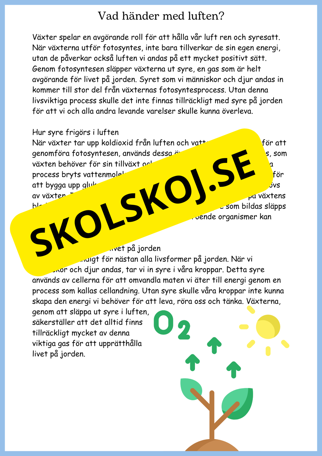 Fotosyntes - Växternas energi - Årskurs 4 - 6