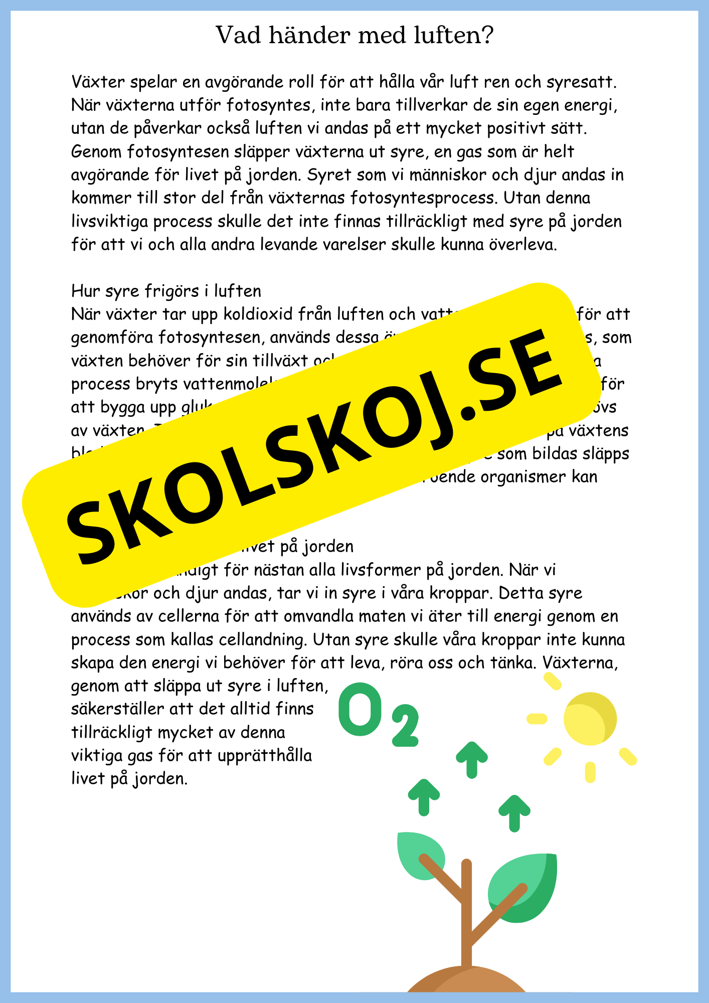 Fotosyntes - Växternas energi - Årskurs 4 - 6
