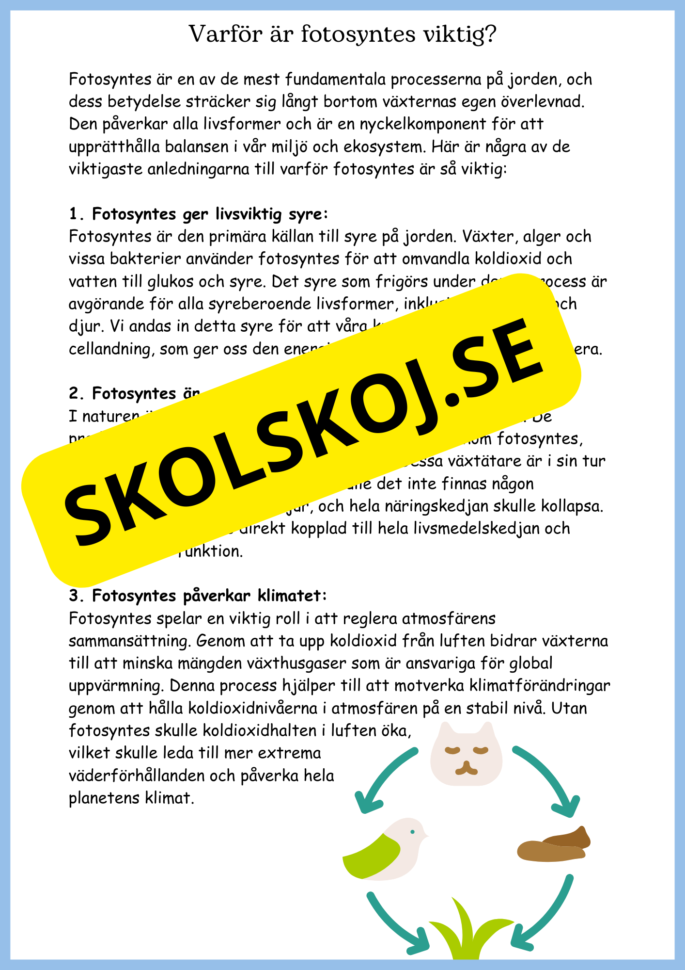 Fotosyntes - Växternas energi - Årskurs 4 - 6