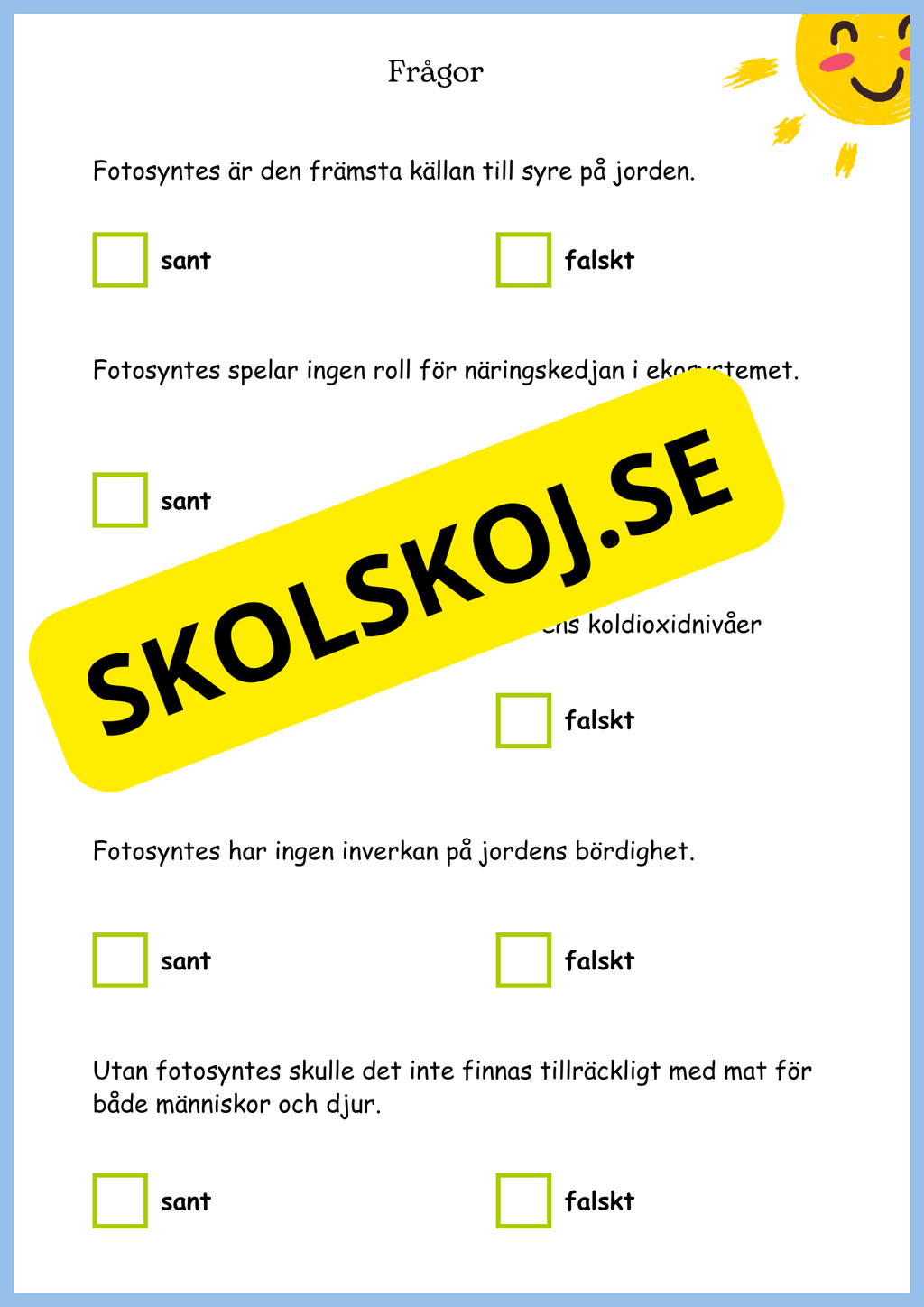 Fotosyntes - Växternas energi - Årskurs 4 - 6