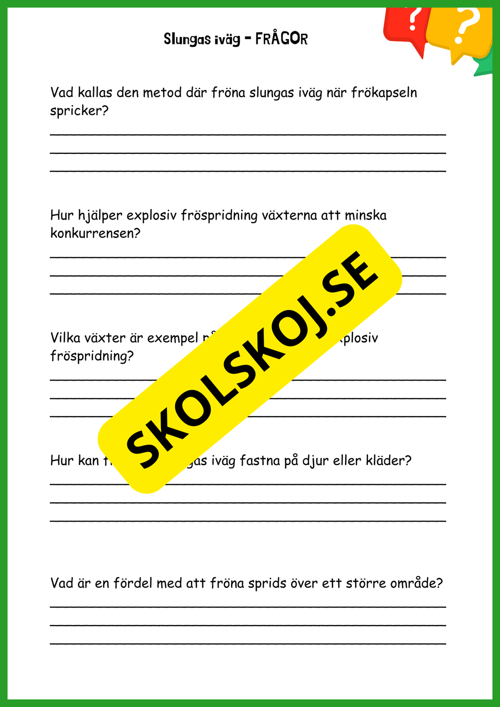Fröspridning på hösten - Årskurs 4