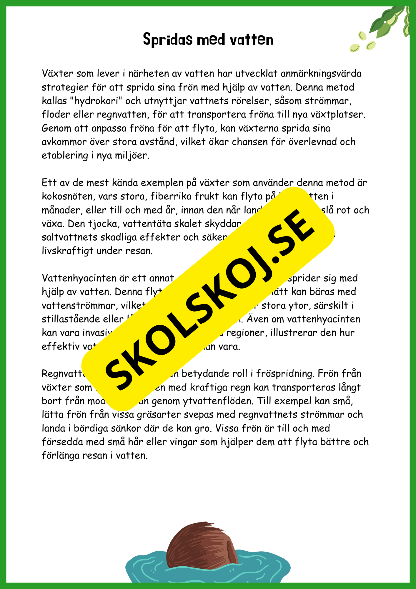 Fröspridning på hösten - Årskurs 4