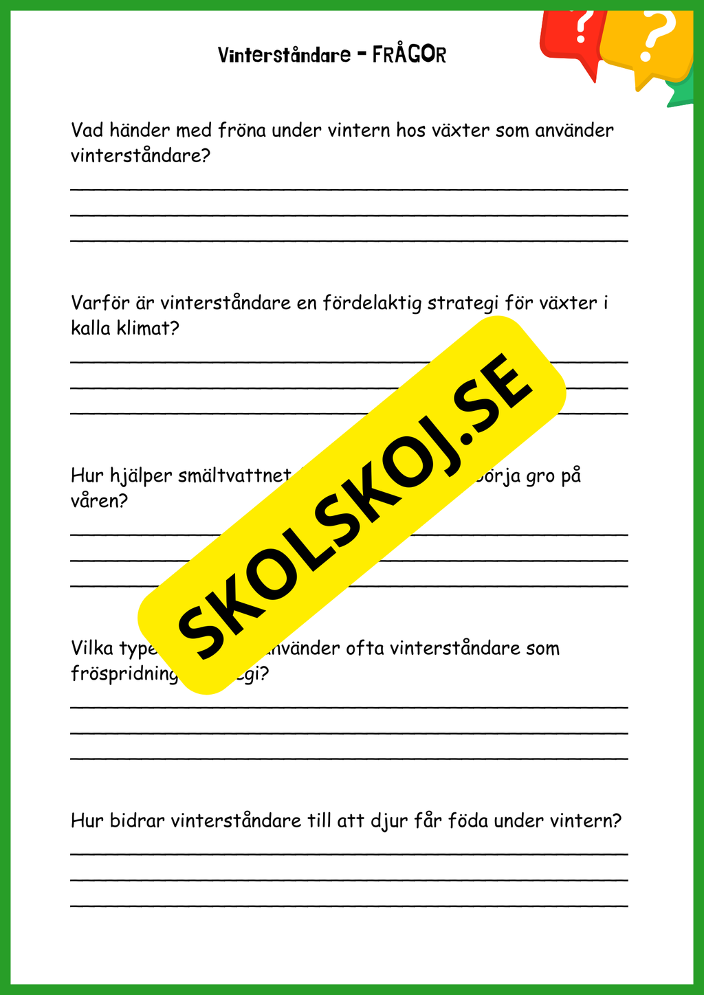 Fröspridning på hösten - Årskurs 4