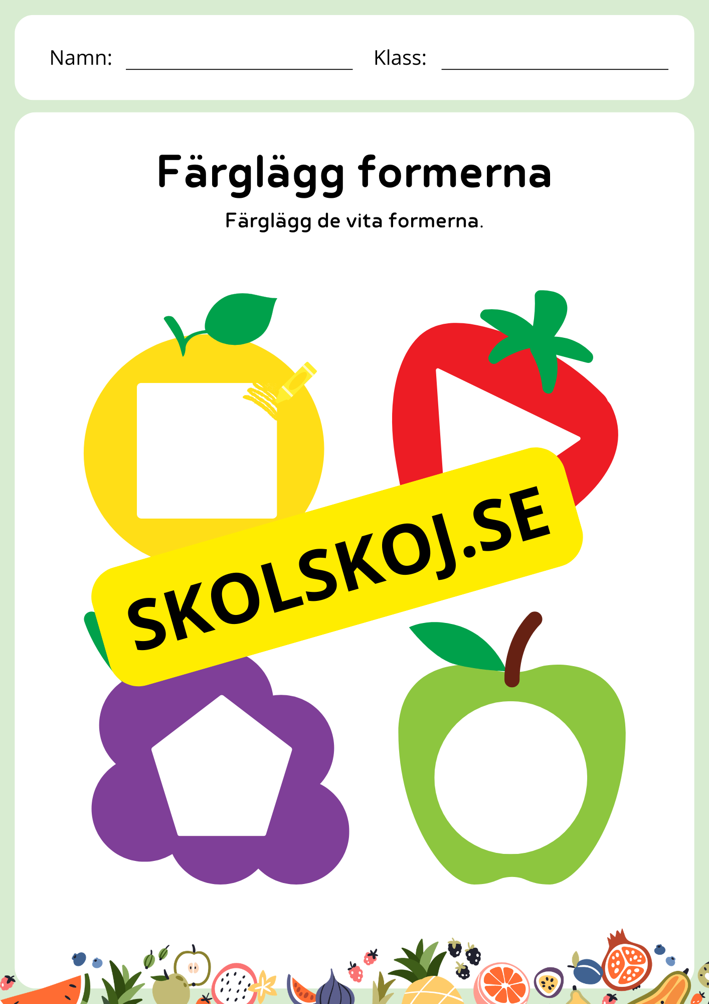 Fruktgeometri - Förskola - Årskurs 1