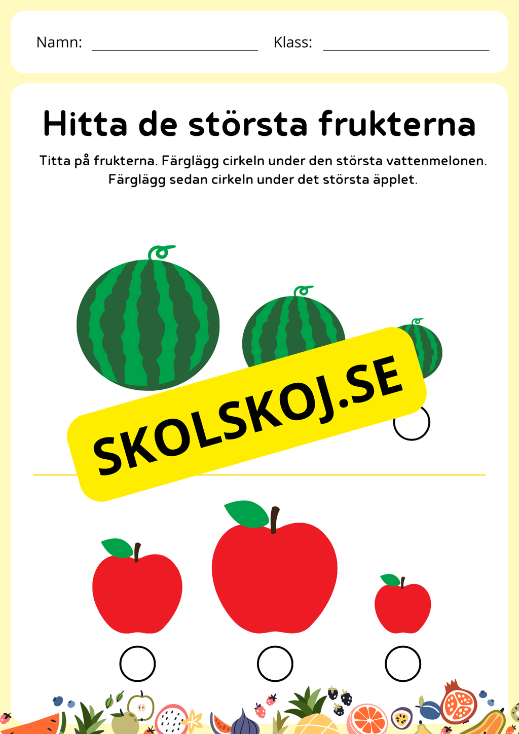 Fruktgeometri - Förskola - Årskurs 1