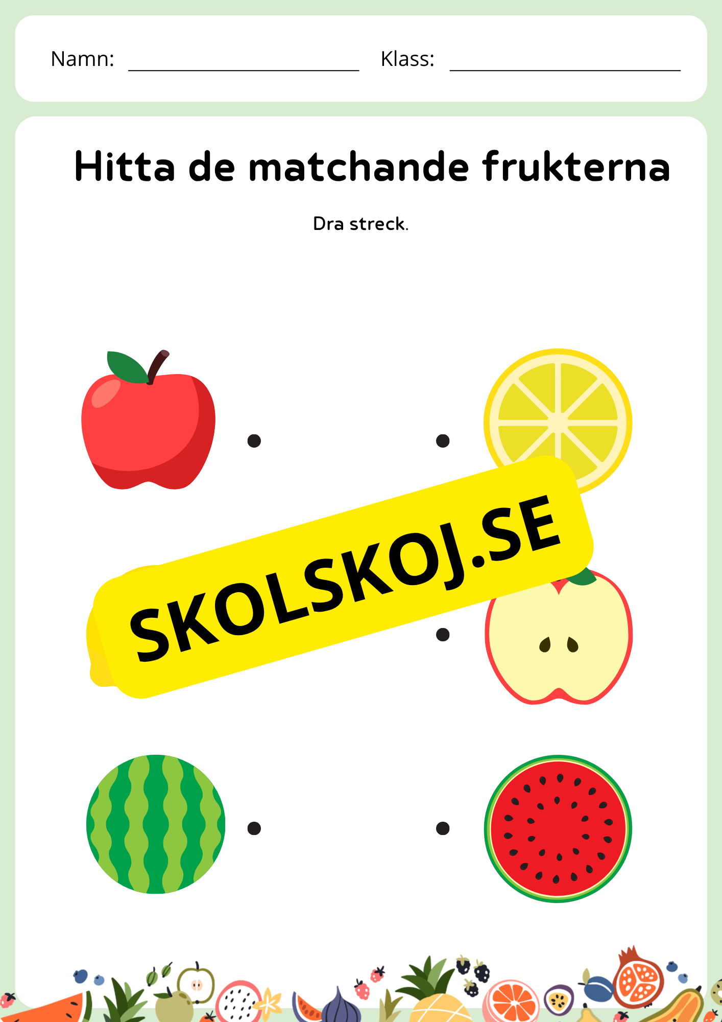Fruktgeometri - Förskola - Årskurs 1
