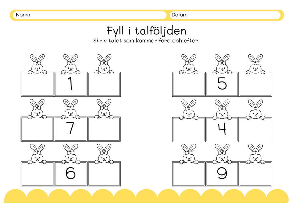 Fyll i talföljden