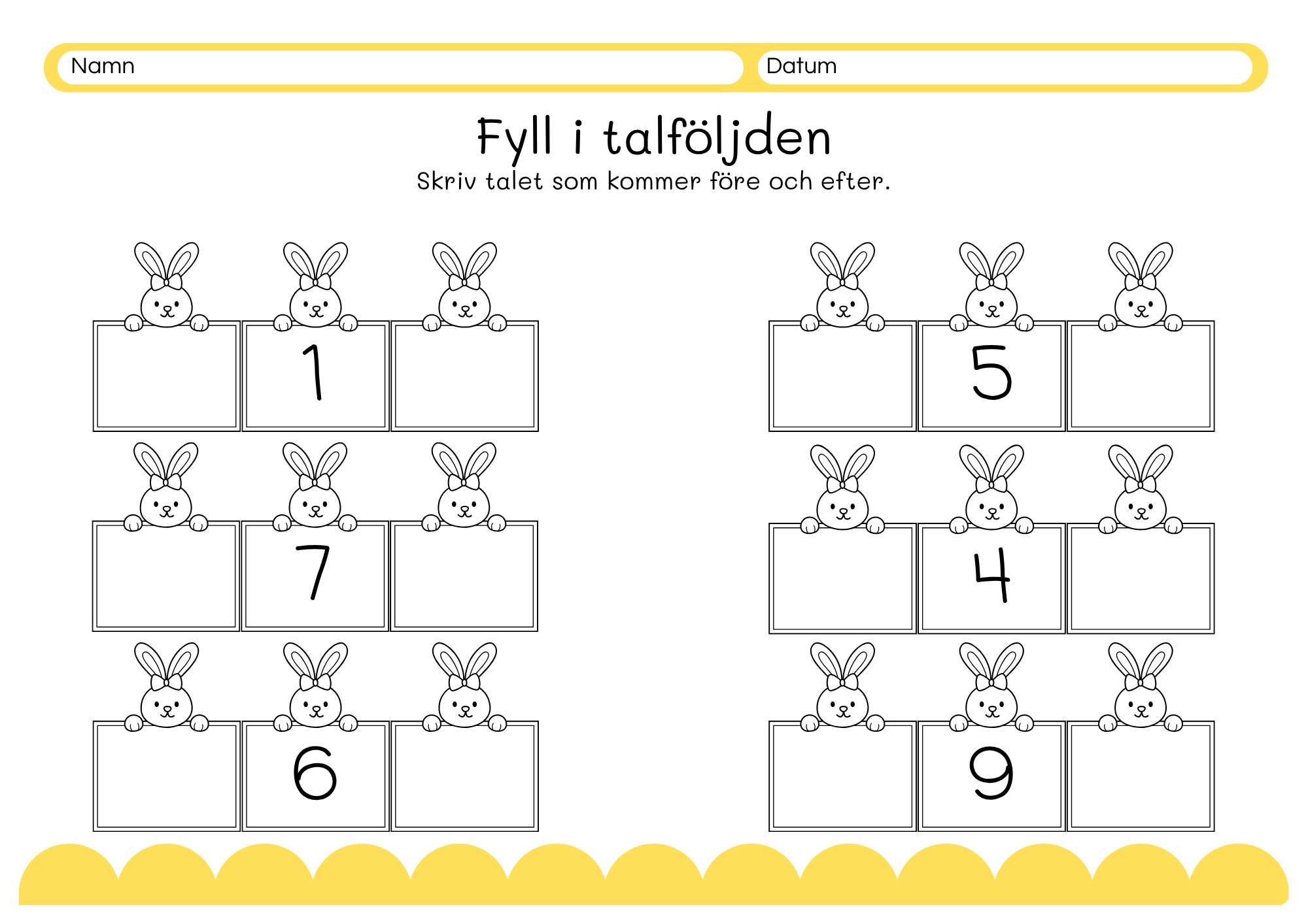Fyll i talföljden