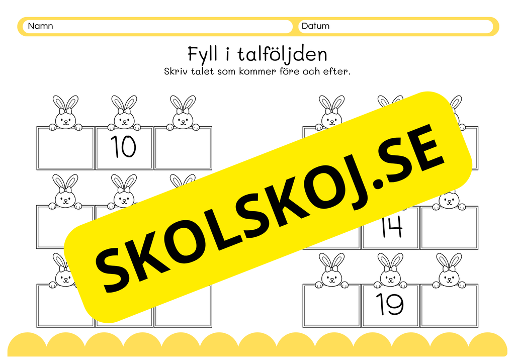 Fyll i talföljden
