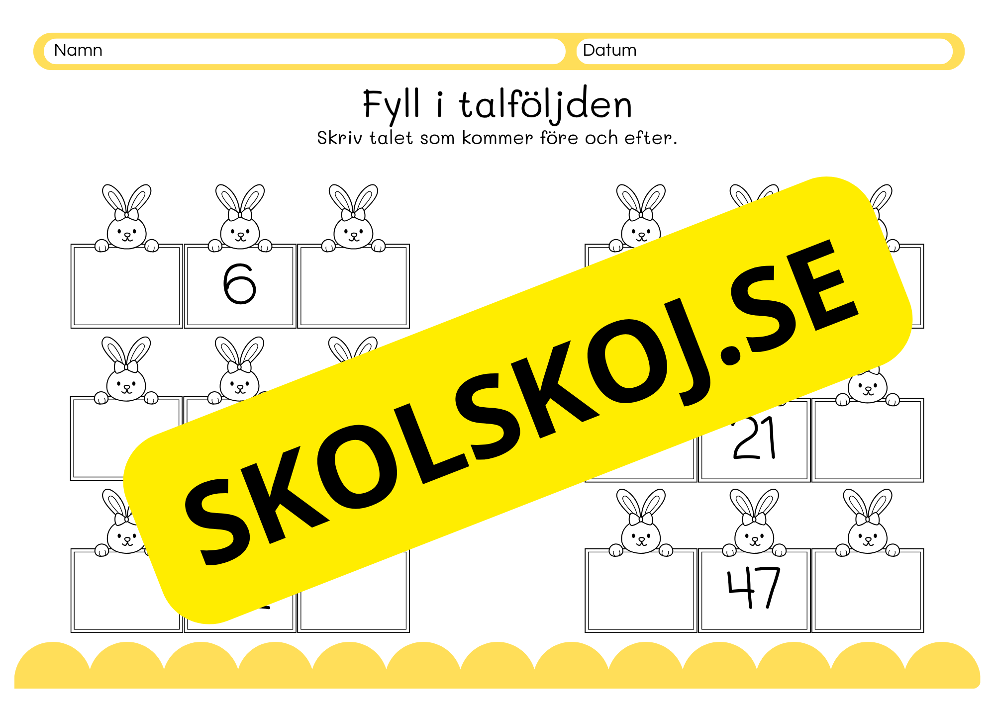 Fyll i talföljden