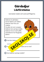 Gårdsdjur - Enkel läsförståelse