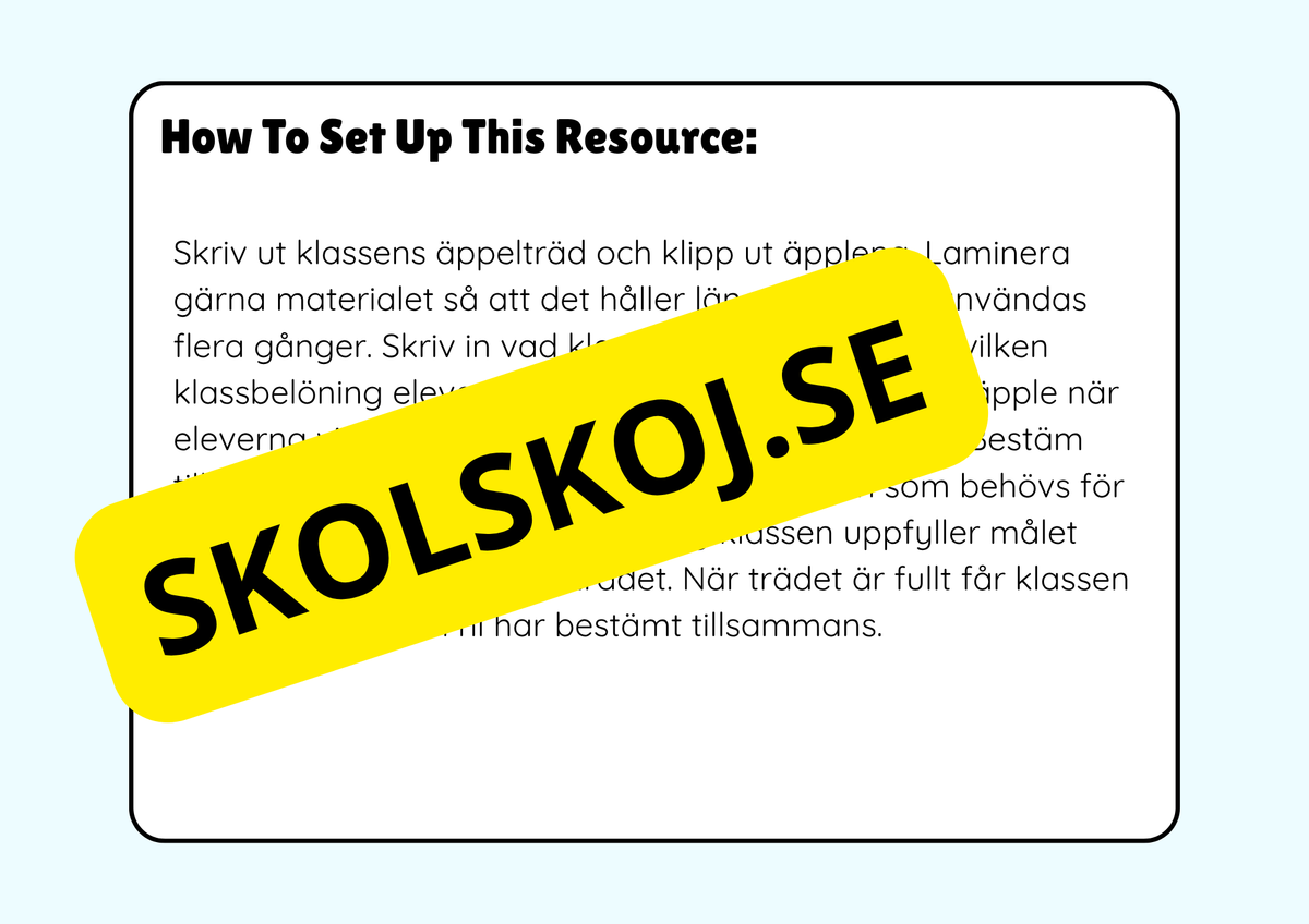 Gemensam klassbelöning - Äppelträd