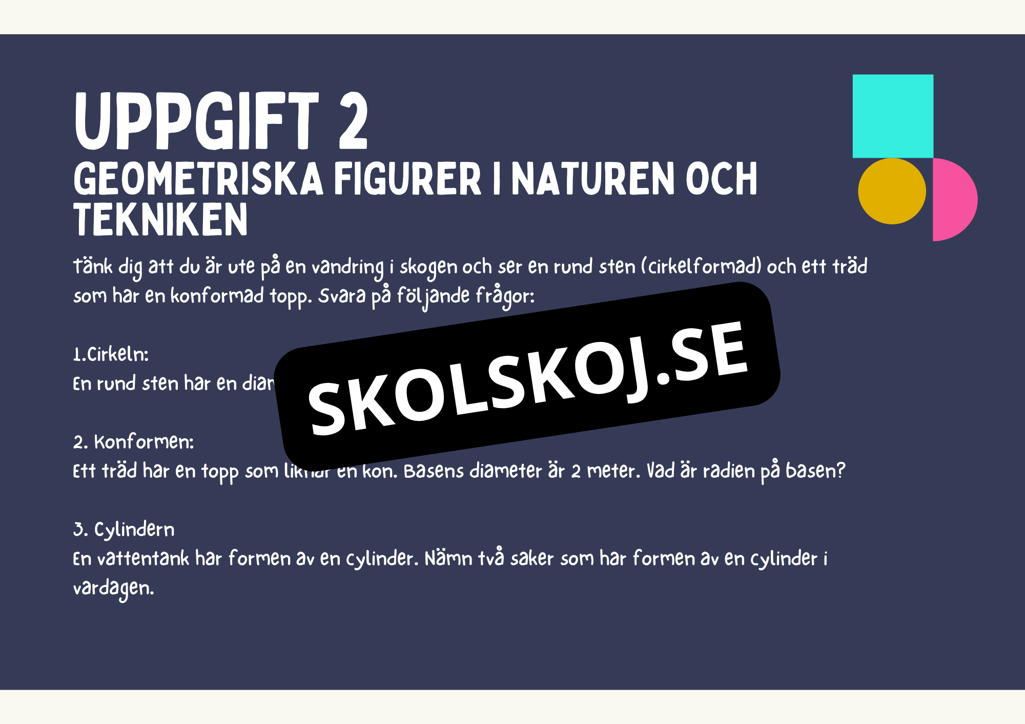 Geometri - Förståelse för former, vinklar och dimensioner (Årskurs 4 - 9)