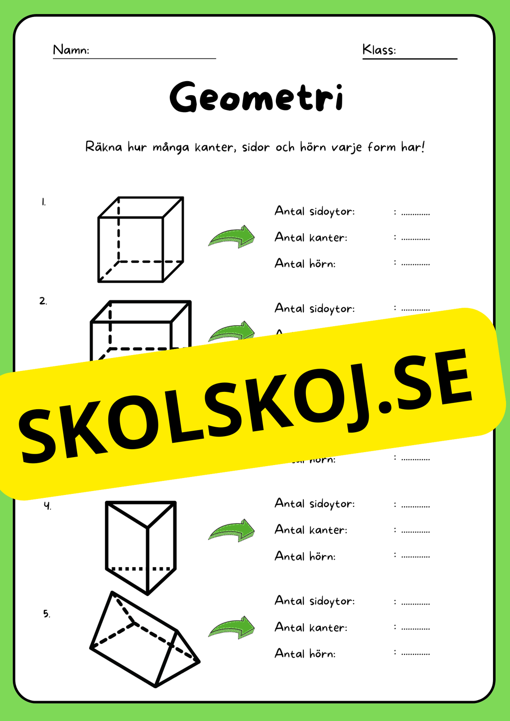 Geometri - Geometriska former - Årskurs 5 - 6